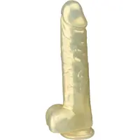 Baseks Helmiäiskeltainen Dildo Imukupilla 23,5 cm - Yellow