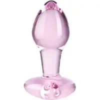 Baseks Heart Lasinen Anustappi Medium 8,5 cm - Pink