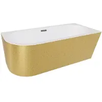 Besco Kylpyamme Zoya Glam Gold, 150 x 75 cm, oikeanpuoleinen, grafiitinväriset yksityiskohdat