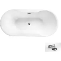 Besco Kylpyamme Navia Black&White, 150 x 80 cm, kromisifonilla