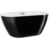 Besco Kylpyamme Navia Black&White, 160 x 80 cm, kromisifonilla