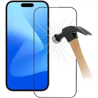 Mtp Products iPhone 15 Pro 9D Koko Näytön Peittävä Panssarilasi - 9H - Musta Reuna