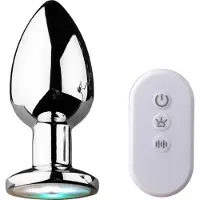 Kiotos Värisevä Alumiininen LED-anustappi 8 cm - Silver