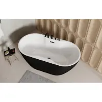 Besco Kylpyamme Navia Black&White, 160 x 80 cm, mustat kannet