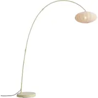 QAZQA Japandi-kaarilattiavalaisin beige varjostimella - Bida