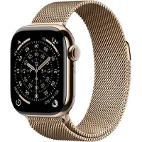 Apple Watch S11 42mm CEL (kultatitaani/kultainen milanolaisran.) S/M