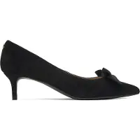 Ralph Lauren Adrienne Bow-Trim Suede Pump - Black - 41