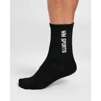 MM Sports Mid-Cut Socks 3-Pack, Black 39-42