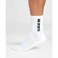 MM Sports Mid-Cut Socks 3-Pack, White 39-42