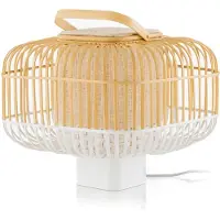 Forestier Pöytävalaisin , Bamboo Square S, Valkoinen, Olohuone, Bambu, Design
