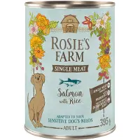Rosie's Farm 6x395g Single Meat Adult kala & riisi koiran märkäruoka
