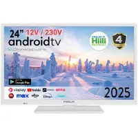 Finlux 24" HD Ready Android Smart LED TV 12V sekä 230V käyttöjännitteellä 24M7.2WCI-12 valkoinen