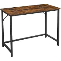 Songmics COMPUTERDESK/RUSTICBROWN+BLACK/100X50X75