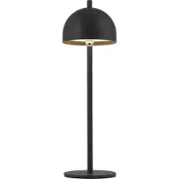 Schöner Wohnen LED-akkukäyttöinen pöytälamppu Bellies, musta, IP54 himmennettävä, Musta, Olohuone/ruokailutila, Metalli, Skandinaavinen