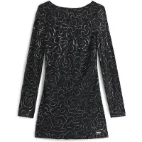 Tommy Hilfiger Tjw Metallic Aop Mini Ls Dress - Black - XS