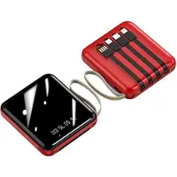 Mtp Products Mini Varavirtalähde 20000mAh - 2x USB, Lightning, USB-C, MicroUSB - Punainen