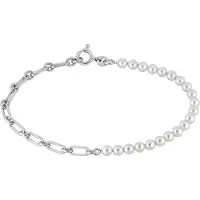 Lykken Pearls hopeinen helmirannekoru 19cm