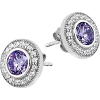 Lykken Casuals hopeakorvakorut violetti halo