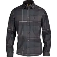 Härkila Men's Akse Long Sleeve Shirt Shadow Brown Check Pitkähihaiset kauluspaidat XL
