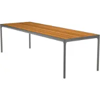 Houe Four ruokapöytä 270x90 cm harmaa/bambu alumiini