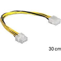 DeLOCK 83342, 0,3 m, EPS (8-pin), 8-pin EPS12V, Uros, Naaras, Musta, Keltainen