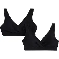 Lindex Bra Nursing Wrap Top Co 2 P - Black - 2 XL