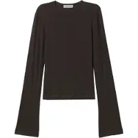 Weekday Long Sleeve Cotton Top - Brown - XS