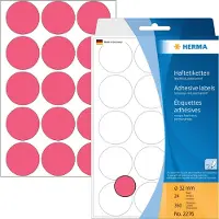 Herma 2276, Punainen, Ympyrä, Selluloosa, Paperi, 24 arkkia, 11,1 cm, 17 cm