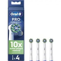 Oral-B CrossAction 4 kpl -vaihtoharjaspäät, Valkoinen