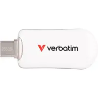 Verbatim 256GB Plectra, 3.2 Gen1 USB-C -muistitikku, 100/25 MB/s, valkoinen