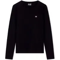 EA7 for woman. 7W000456_AF10373 Long sleeved black ribbed knitted T-shirt (M), Casual, Cotton