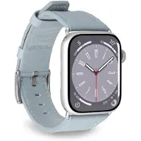 Puro Apple Watch (42/49mm) E-CLASSIC Vegan Leather Watch Strap - Light Blue
