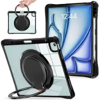 SKALO iPad Air 13 (2025) Erittäin Iskunkestävä Armor Rengas Suojakuori - Musta
