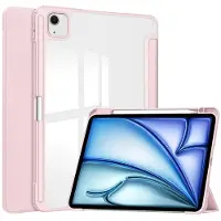 SKALO iPad Air 13 (2025) Trifold Läpinäkyvä Takaosa Kotelo - Pinkki
