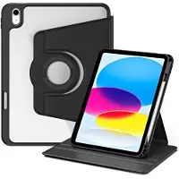 SKALO iPad 11" (2025) PU-nahka Rotary Kickstand Irrotettava 2-in-1 Kotelo - Musta