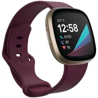 CaseOnline Sport Rannekoru Fitbit Sense - Viininpunainen