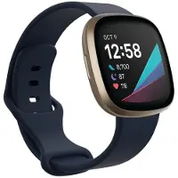 CaseOnline Sport Rannekoru Fitbit Sense - Tsininen