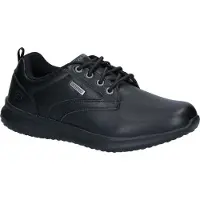 SKECHERS for man. 65693 Delson Antigo leather shoes black (40), Flat, 1 to 3 cm, Laces, Casual