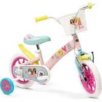 Toimsa Lasten pyörä - - Barbie Love - 3-5-vuotiaille - Vakauttajat - Vaaleanpunainen ja Keltainen