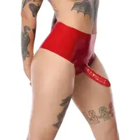 Late X Alushousut Strap-on-dildolla - Punainen - S