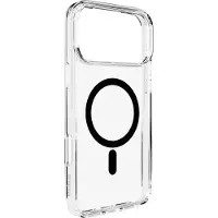Puro Lite Mag TPU+PC Case MagSafe for iPhone 17 Pro Max - läpinäkyvä musta rengas