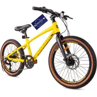 Sun baby 20 tuuman lasten pyörä pojille ja tytöille MTB Shimano 6 vaihdetta kevyt alumiini Tatra Bikes keltainen