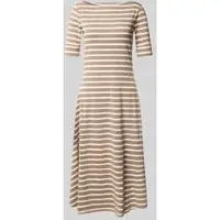 Ralph Lauren Striped Stretch Cotton Midi Dress - Beige - S