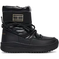 Tommy Hilfiger Snow Boots Faux Leather/Nylon Fabric - Black - 30/19.5CM