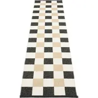 Pappelina Pix matto 70x300 cm Black/Vanilla/Beige
