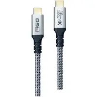 2GO 797512, 1,2 m, USB C, USB C, USB 3.2 Gen 2 (3.1 Gen 2), 10 Gbit/s, Musta, Hopea