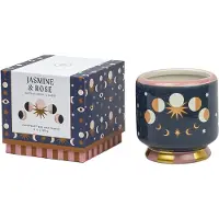 PADDYWAX Duftlys Adopo, Månefaser, Jasmin & Rose - Navy - Ø 9 CM