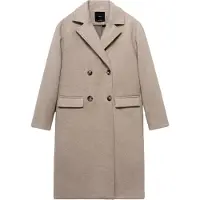 Mango Double-Breasted Midi Coat - Beige - L