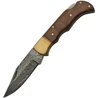 Damascus Lockback Wood