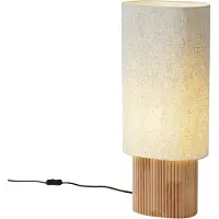QAZQA Japandi-lattiavalaisin puu pellavavarjostimella 70cm - Lamel